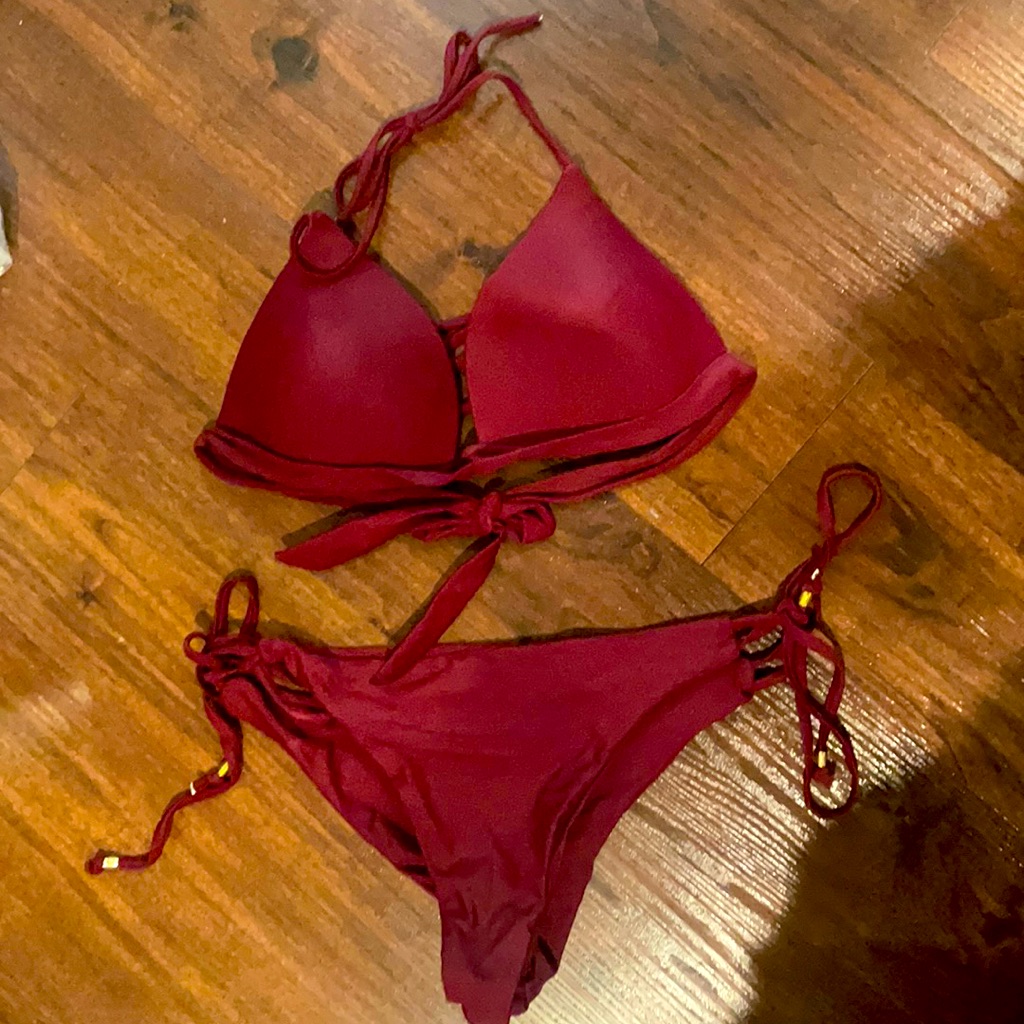 Maroon String Bikini